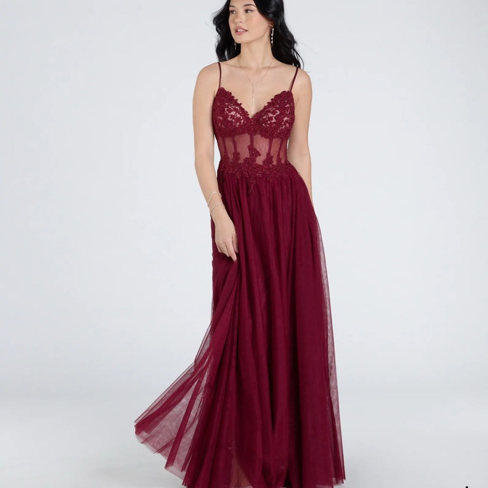 Cinderella Deep Red Prom Dress